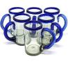 Cobalt Blue Rim 14 oz Beer Mugs (set of 6)